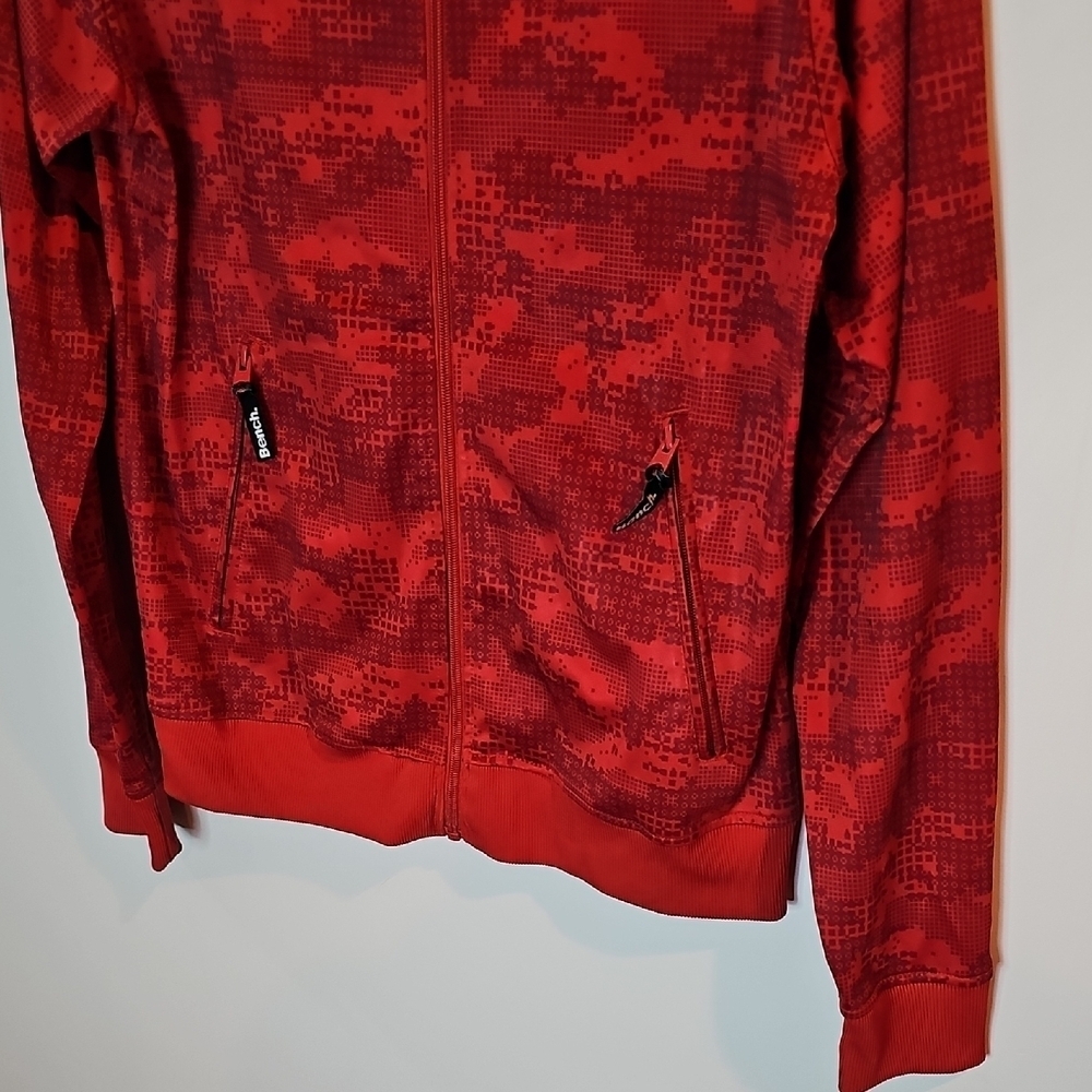 Bench Large Red Patterned Zip Up Jacket - Picture 3 of 9